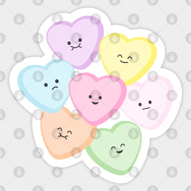 Candy Hearts | by queenie's cards Sticker by queenie's cards